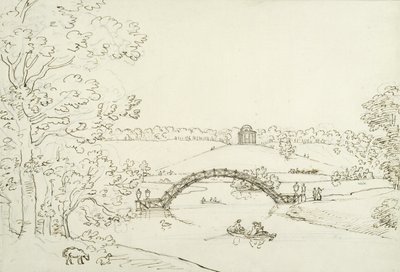 Stourhead, c.1780s (penna e inchiostro su carta) da Copplestone Warre Bamfylde